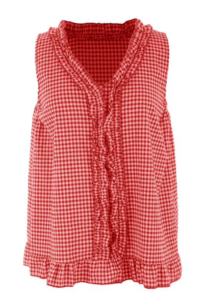 Sleeveless Gingham Top