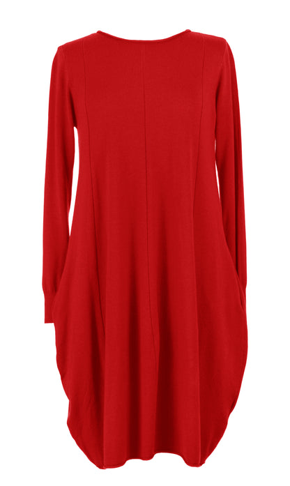2 Pocket Panel Detail Knit Dress