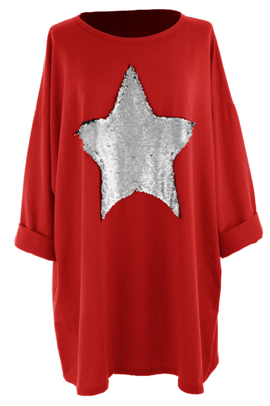 Sequin Star Jersey Tunic
