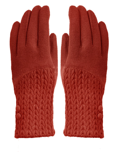 Button Cashmere Knit Gloves