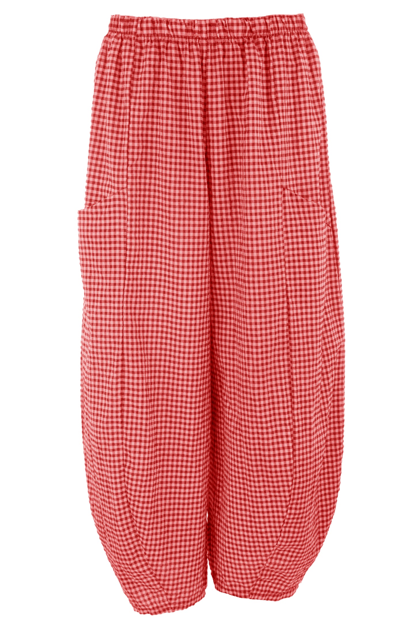 Barrel Leg Gingham Trouser