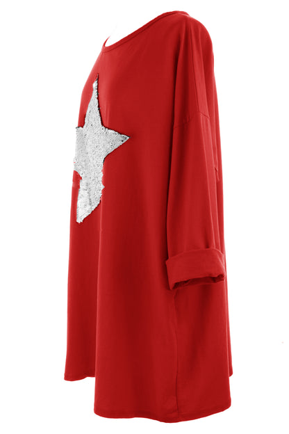 Sequin Star Jersey Tunic