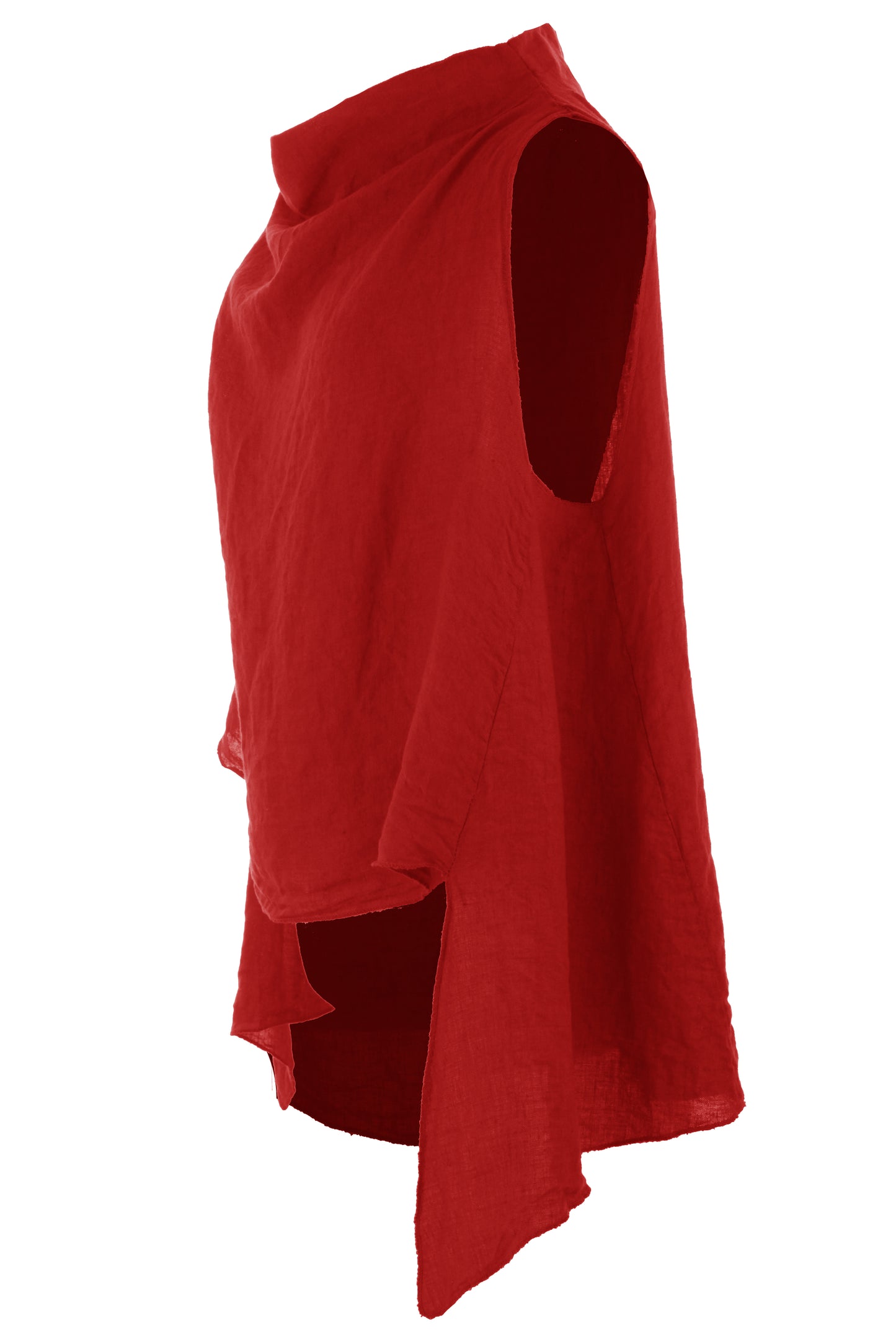 Sleeveless Cowl Neck Linen Top