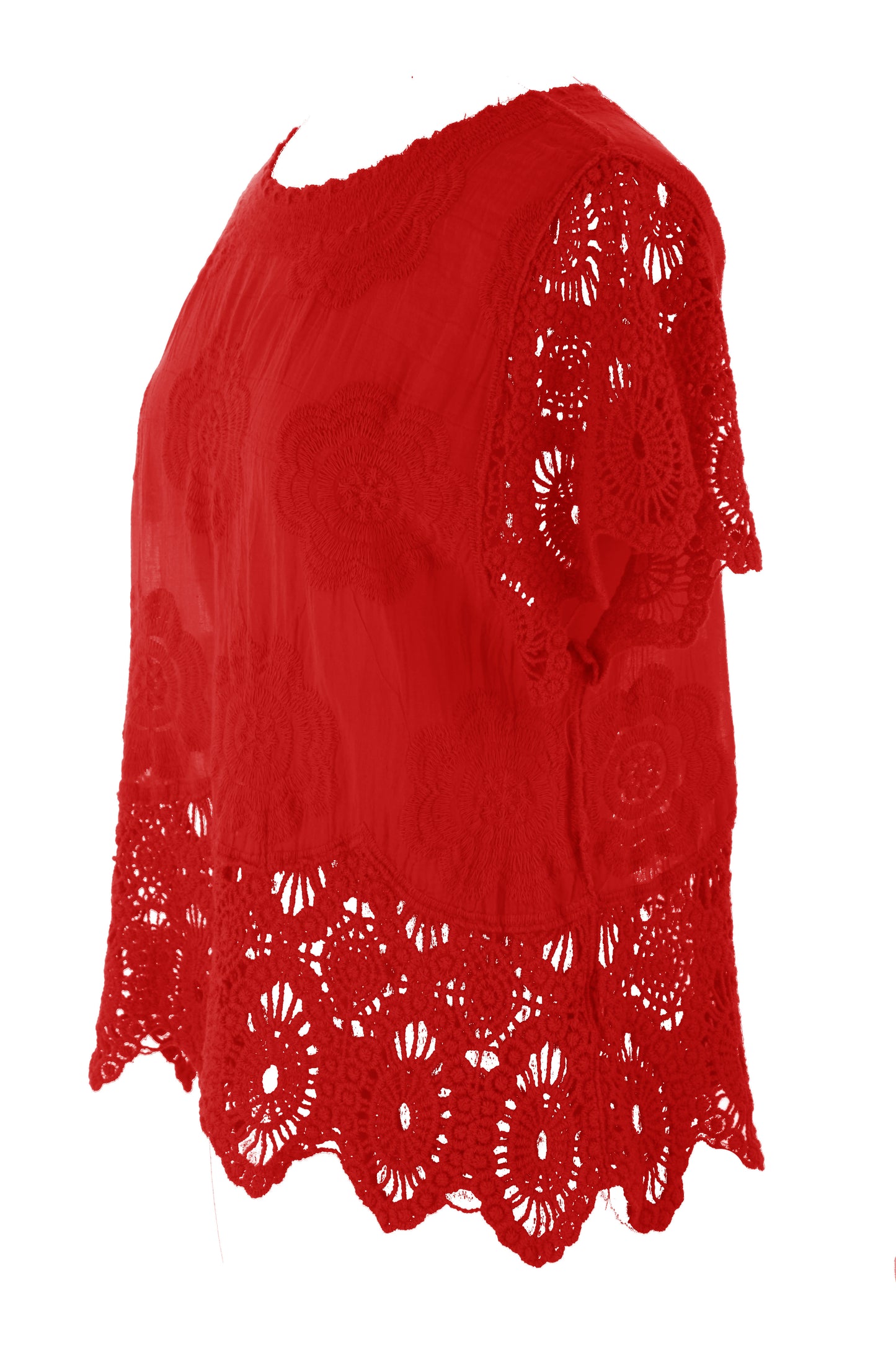 Crochet Trim Cotton Top