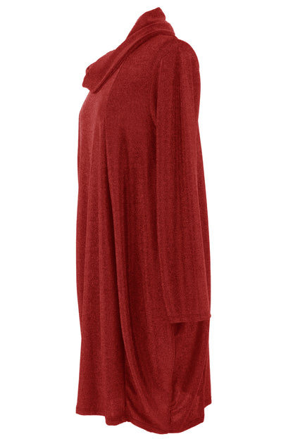 Cowl Neck Lurex Dress