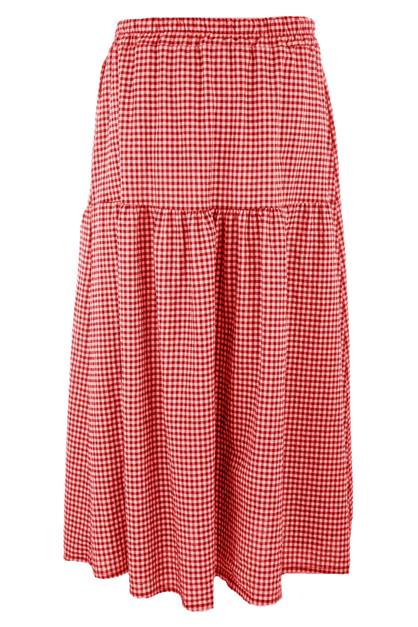 2 Pocket Gingham Midi Skirt