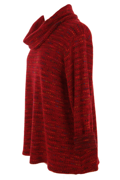 Cowl Neck Tweed Top