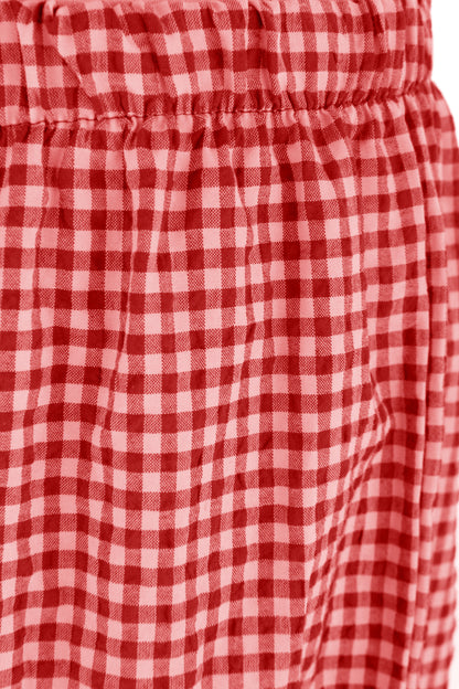 Barrel Leg Gingham Trouser