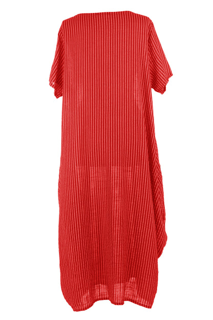 Stripe 2 Pocket Tulip Midi