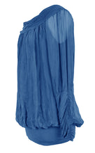 Load image into Gallery viewer, Ruched Neck Silk Blouse
