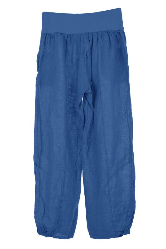 Ruched Ankle Linen Trouser