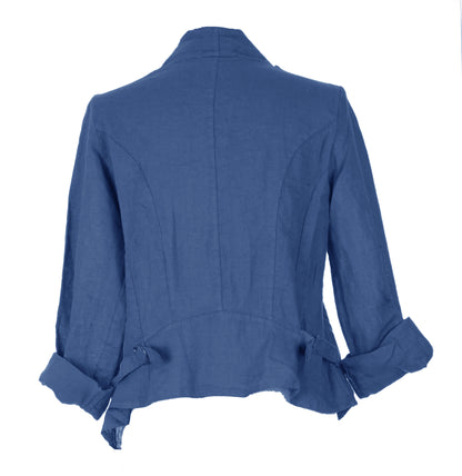 Waterfall Buckle Linen Jacket