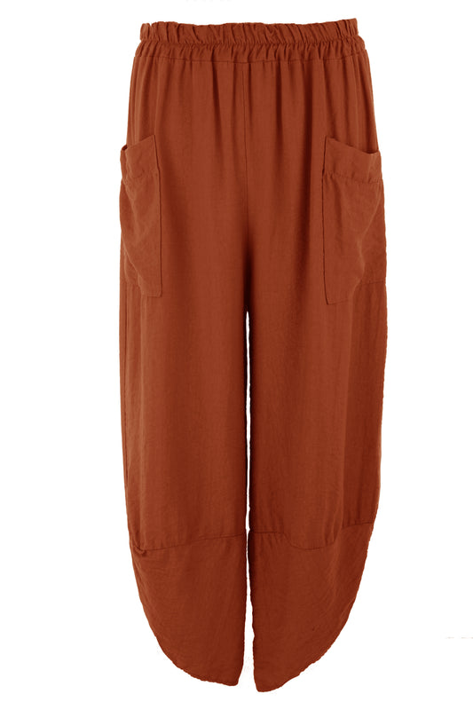2 Pocket Ankle Length Barrel Leg Trouser