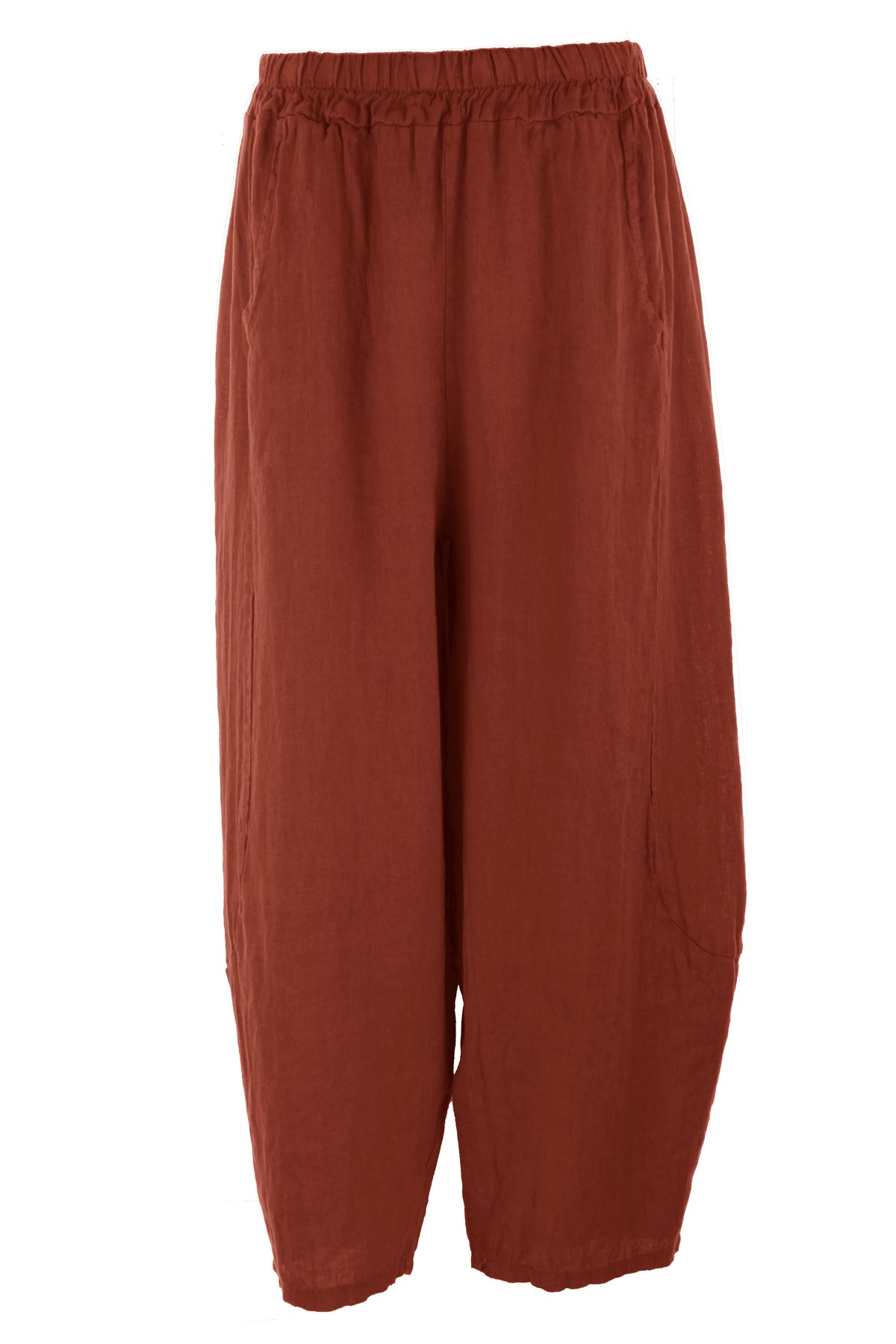 2 Pocket Barrel Leg Linen Trouser
