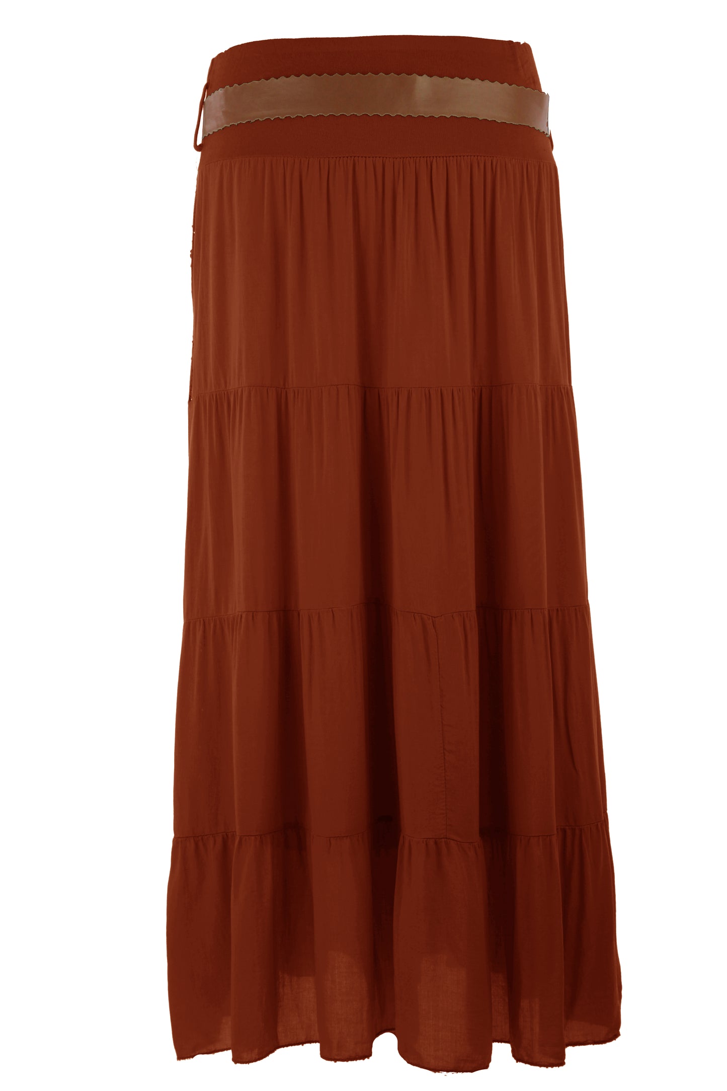 Crochet Tiered Belt Midi Skirt