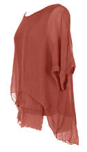Load image into Gallery viewer, Frayed Hem Silk Top

