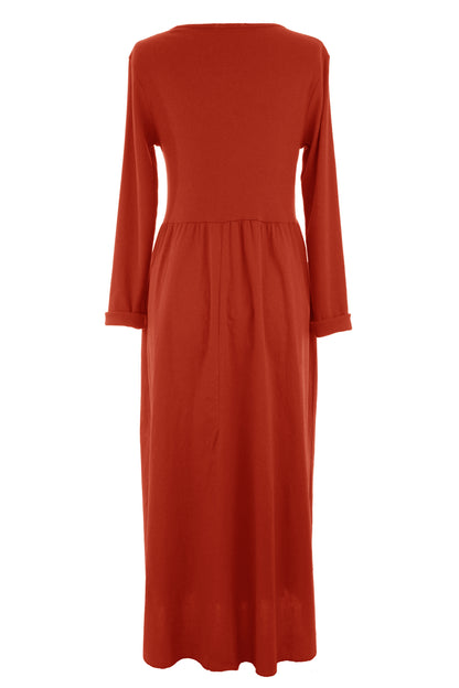 Ribbed Cotton Midi Dress