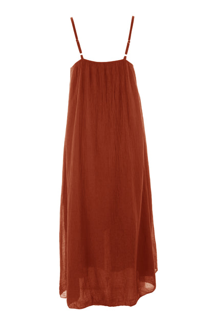 Strappy Cotton Midi Dress