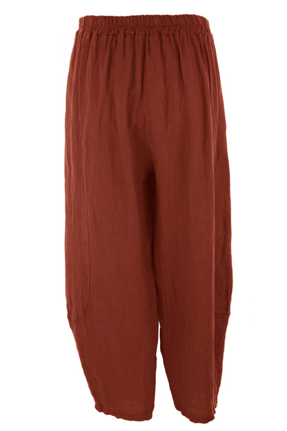 2 Pocket Barrel Leg Linen Trouser