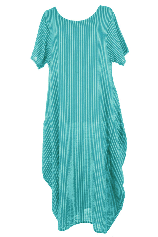 Stripe 2 Pocket Tulip Midi