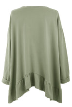 Load image into Gallery viewer, V Neck Frill Hem Jersey Top
