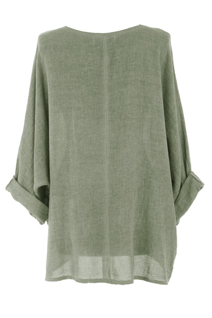 One Button Linen Cardigan