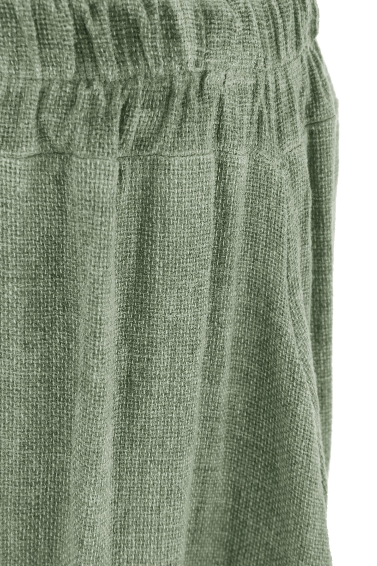 Side Slit Wide Leg Teabag Linen Trouser