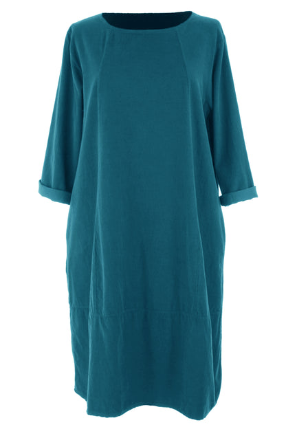 3/4 Sleeve Corduroy Dress