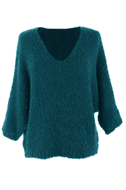 V Neck Boucle Jumper