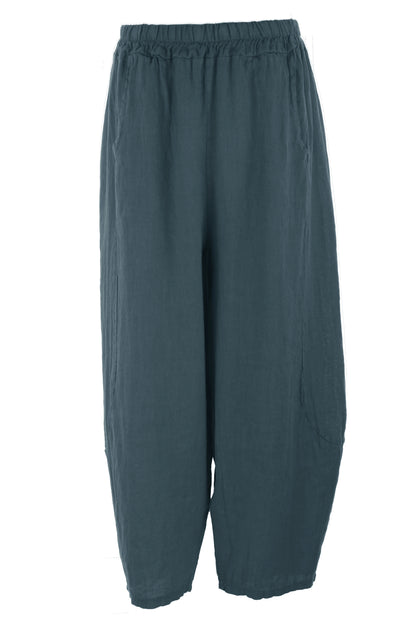 2 Pocket Barrel Leg Linen Trouser