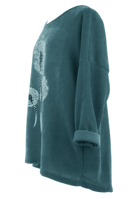 Dandelion Print Chenille Top