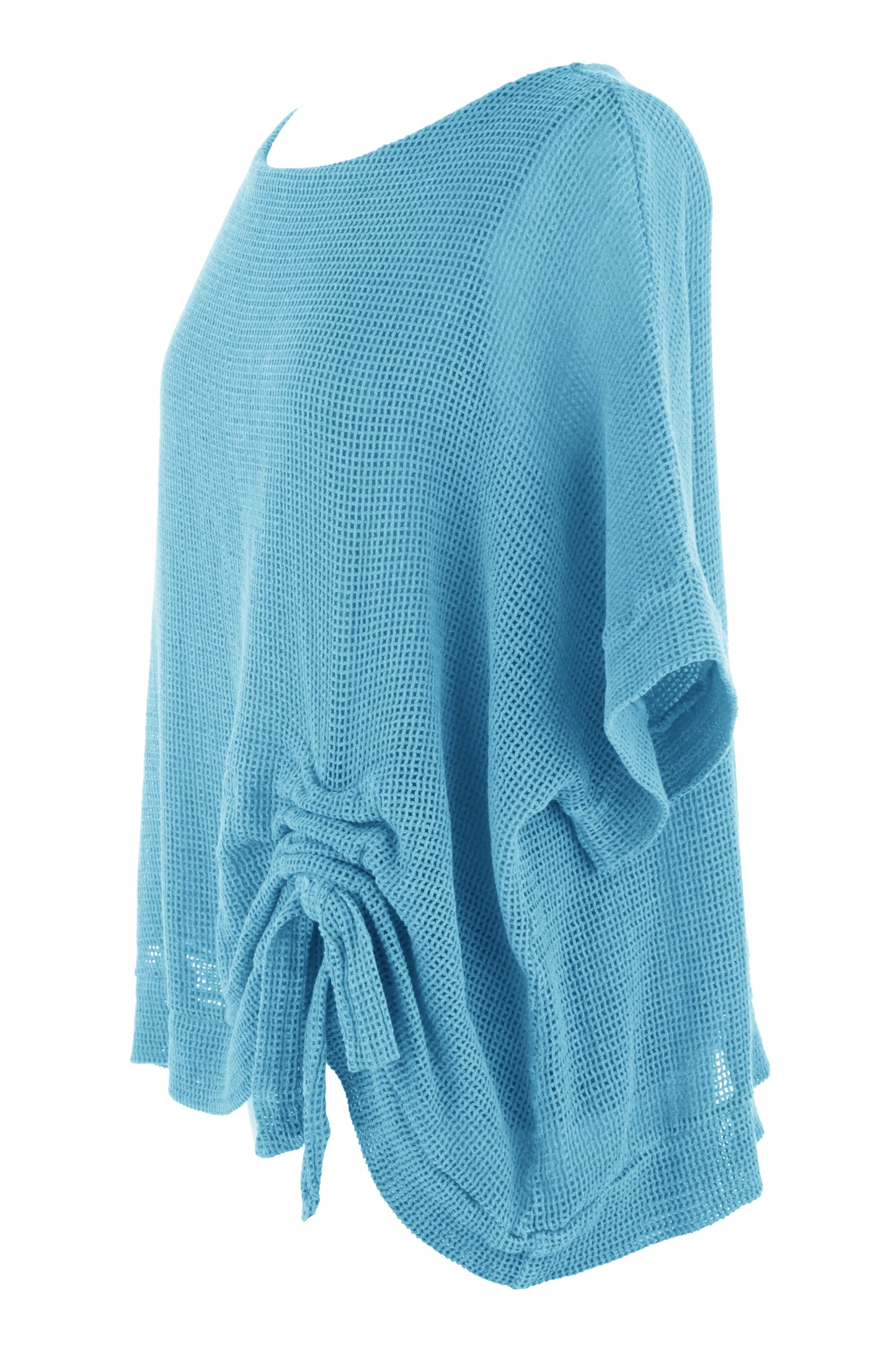 Tie Ruched Detail Mesh Top