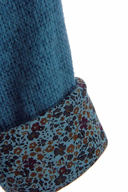 2 Piece Floral Scarf Mohair Knit Blouse