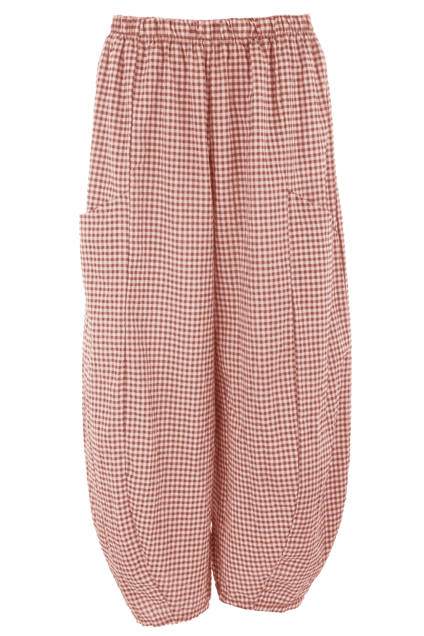Barrel Leg Gingham Trouser