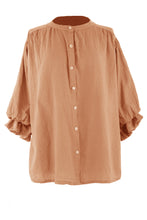 Load image into Gallery viewer, 3/4 Balloon Sleeve Linen Shirt
