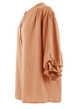 Load image into Gallery viewer, 3/4 Balloon Sleeve Linen Shirt

