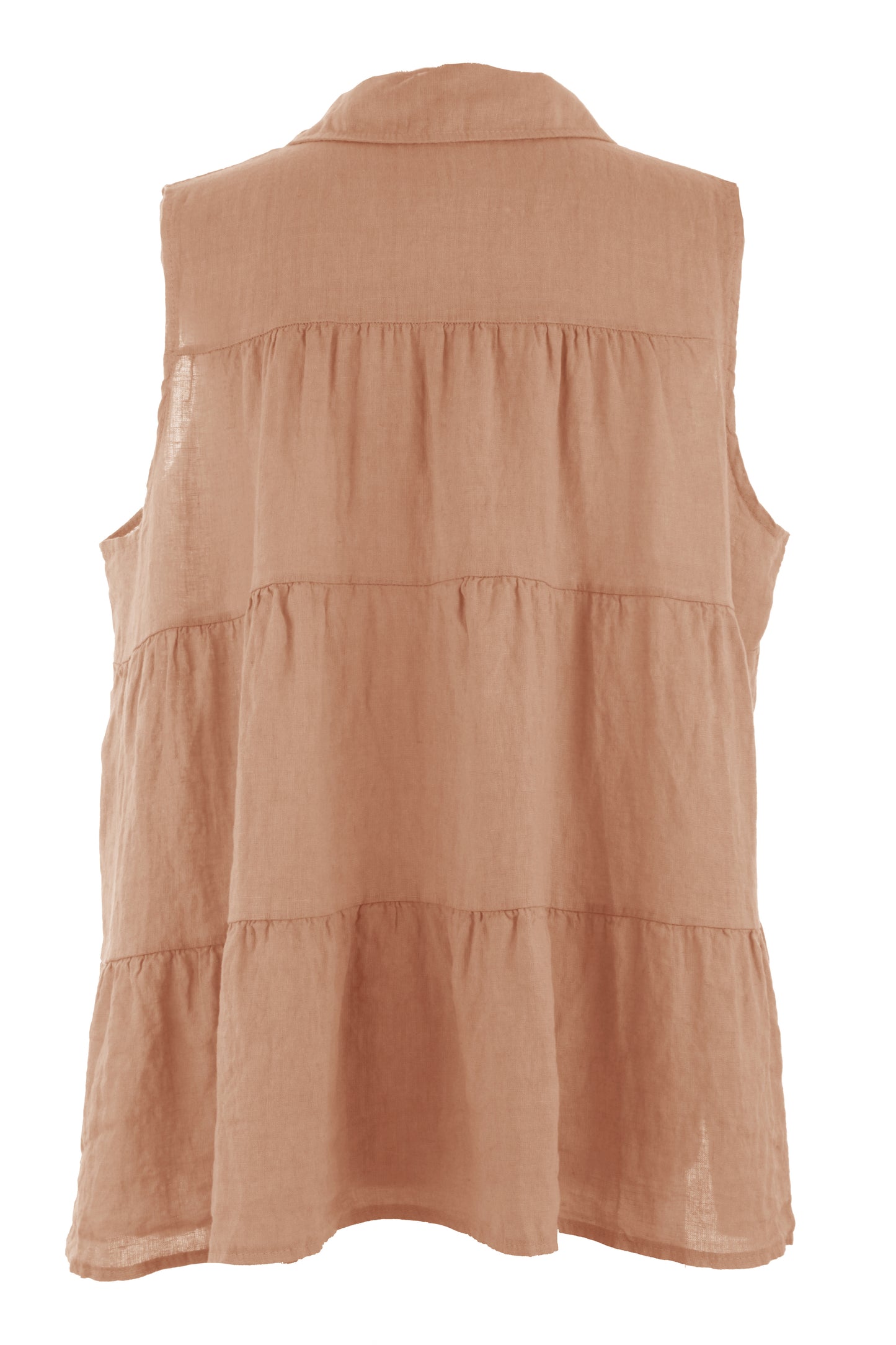 Sleeveless Tiered Linen Top