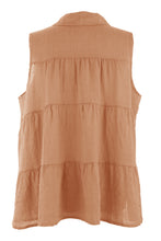 Load image into Gallery viewer, Sleeveless Tiered Linen Top
