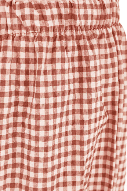 Barrel Leg Gingham Trouser