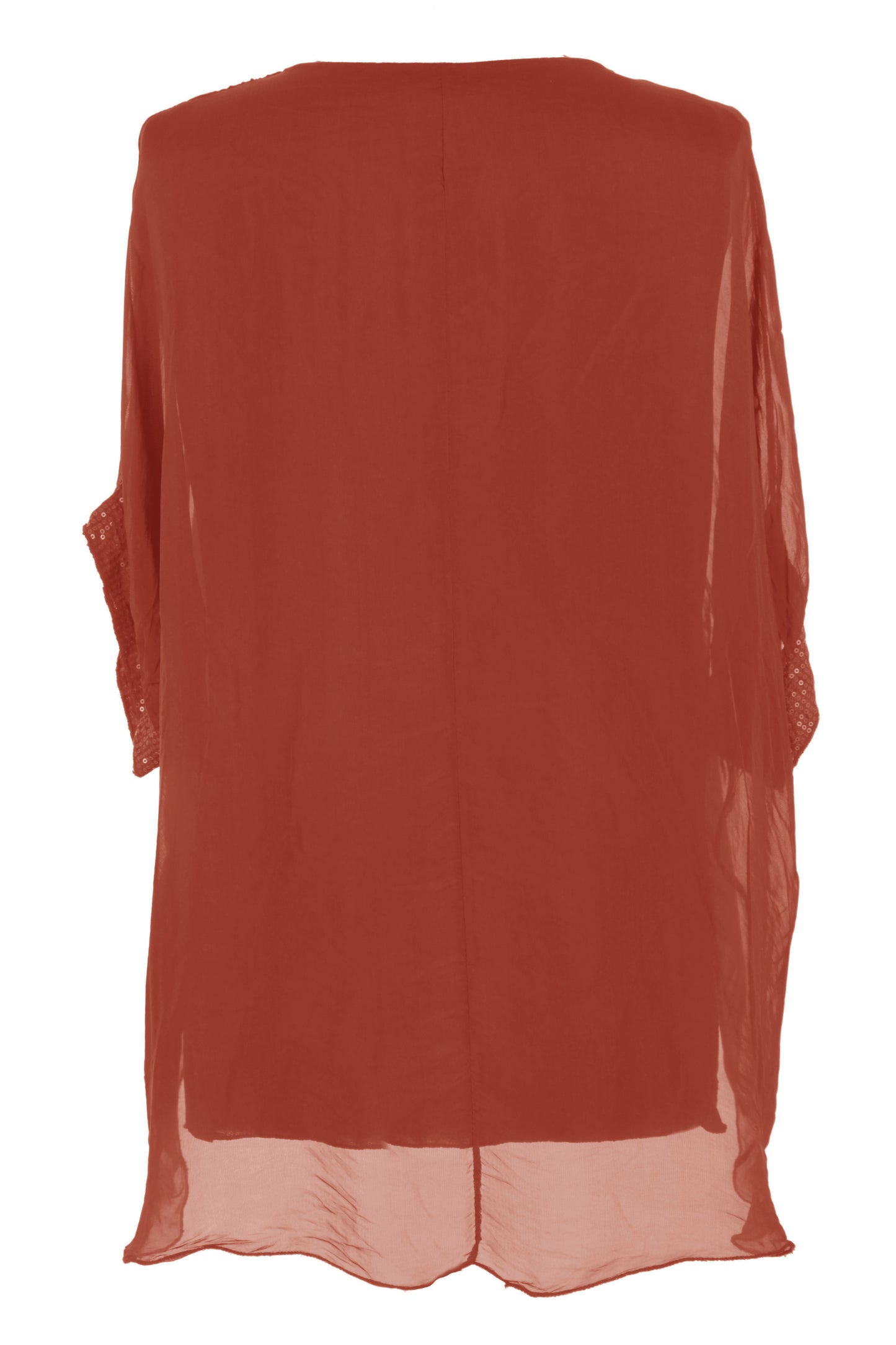Sequin Hem Silk Top