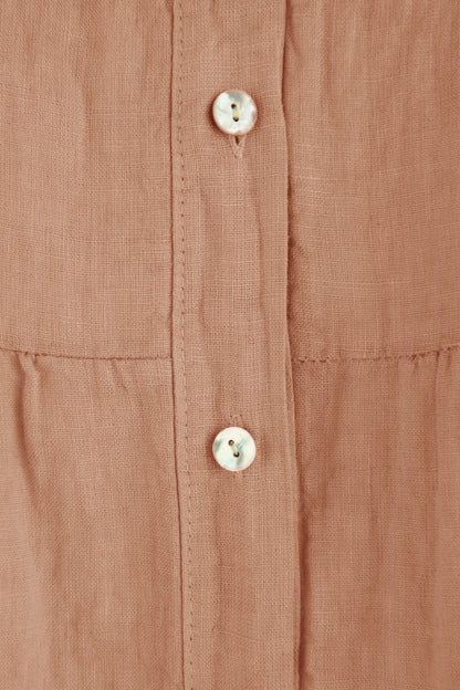 Sleeveless Tiered Linen Top