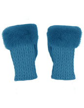 Load image into Gallery viewer, Faux Fur Cashmere Knit Fingerless Gloves
