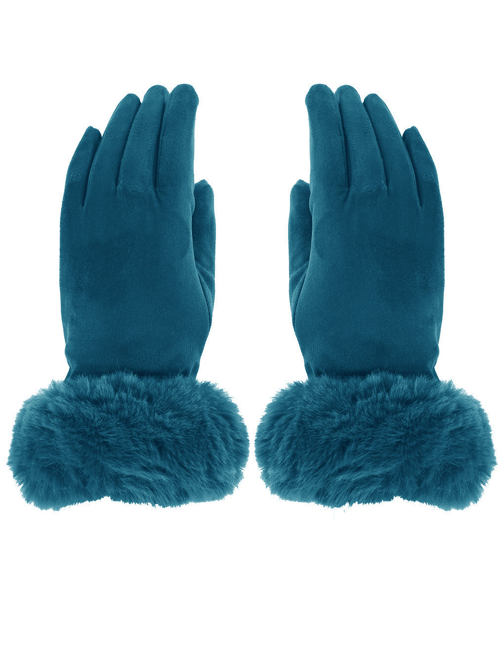 Faux Fur Cuff Suede Gloves