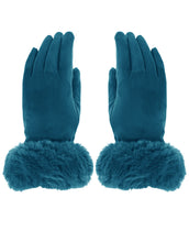 Load image into Gallery viewer, Faux Fur Cuff Suede Gloves
