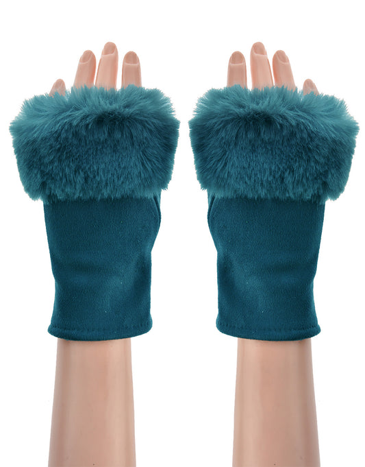 Faux Fur Fingerless Gloves