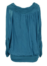 Load image into Gallery viewer, Ruched Neck Silk Blouse
