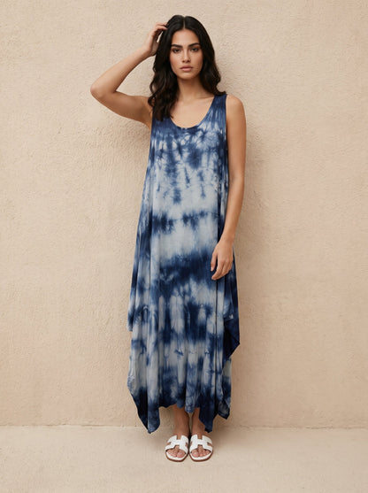 Sleeveless Tie Dye Midi Dress