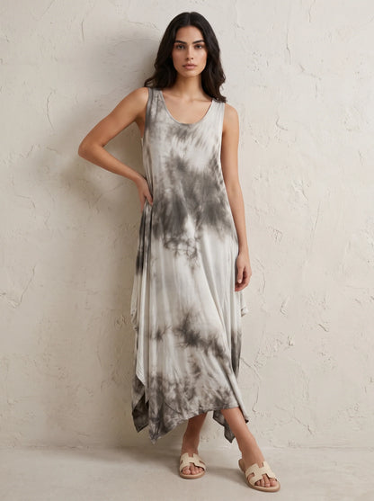 Sleeveless Tie Dye Midi Dress