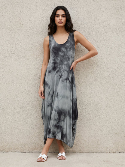 Sleeveless Tie Dye Midi Dress