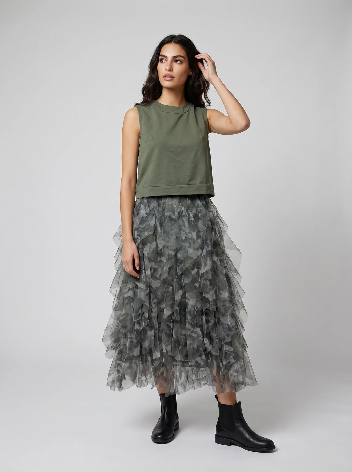 Camouflage Tulle Skirt